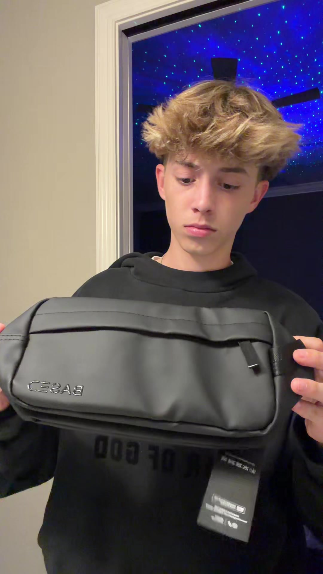 TikTok post by @ethans.secretspam for Based BodyWorks. Caption reads: GET A FREE TOILETRIES BAG ON BASED!!! (meeting....