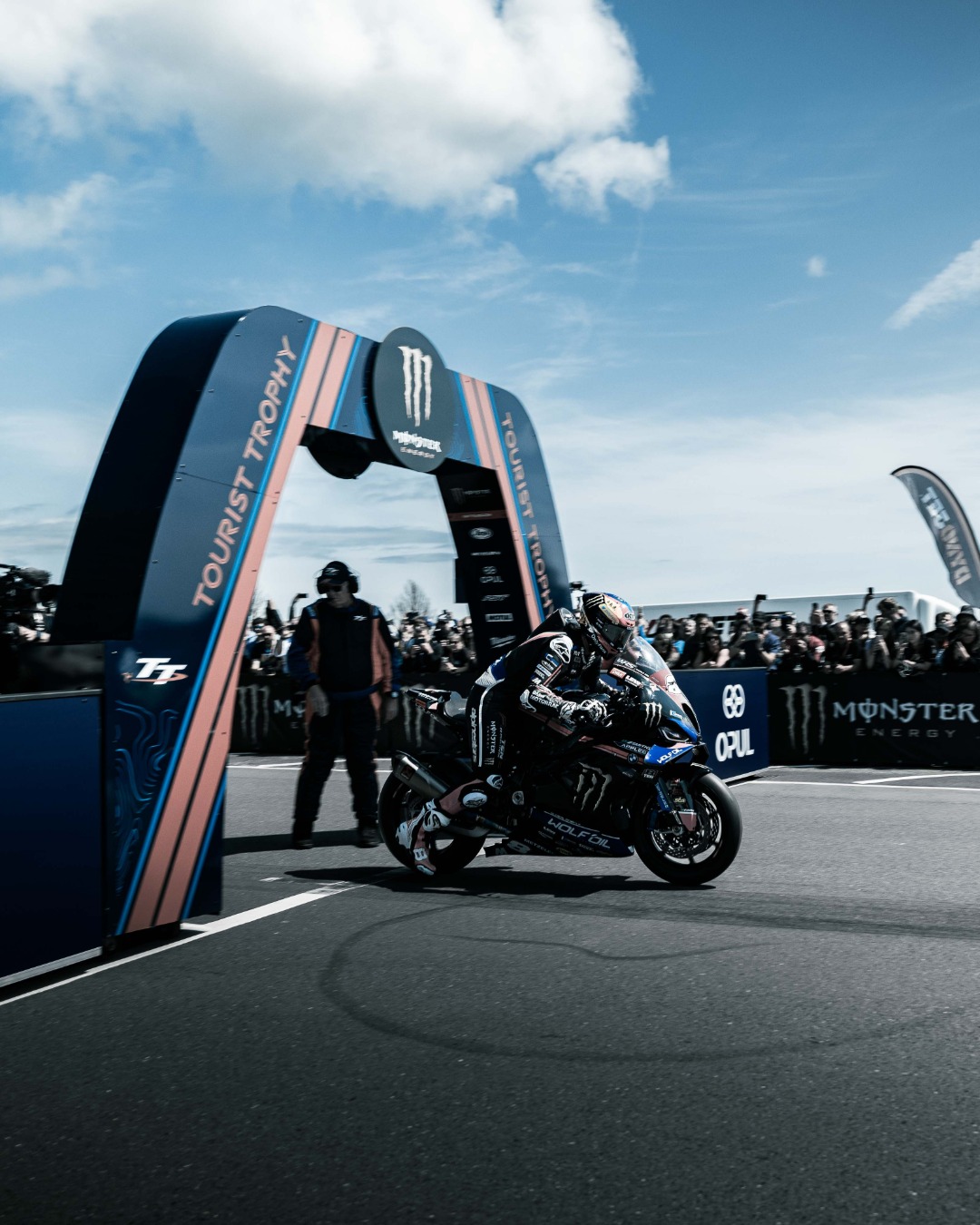 Instagram post by @8tenracing for BMW Motorrad. Caption reads: Isle of Man TT 2025: A powerful statement for the....
