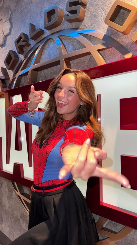 Instagram post by @bellaprichard_ for Disney Parks. Caption reads: [...] on the Disney Wish 🛳️✨🍽️press trip....