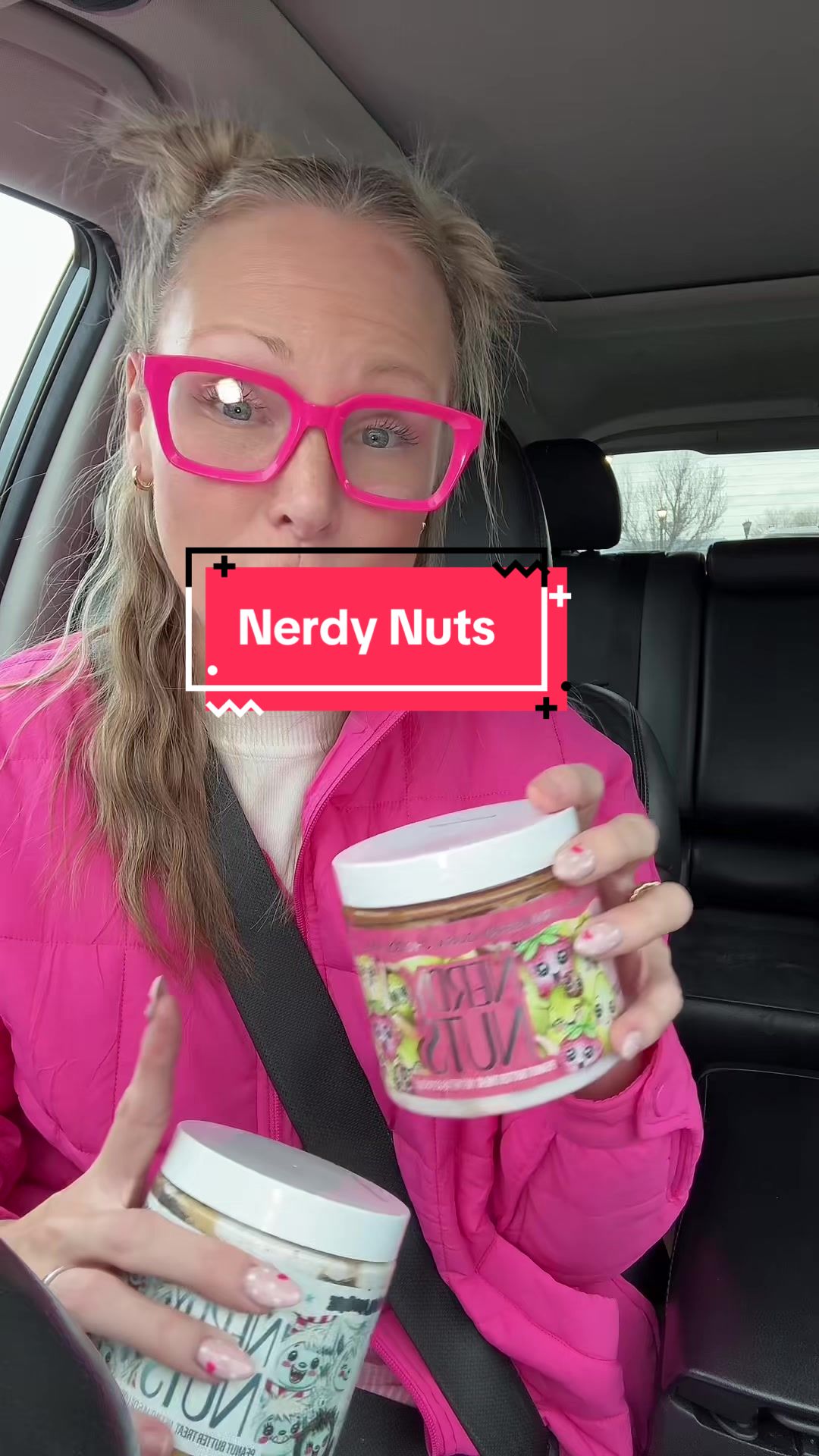 TikTok post by @sahm.sober.lifestyle for Nerdy Nuts. Caption reads: @Nerdy Nuts Shop you outdid yourself. The [...].