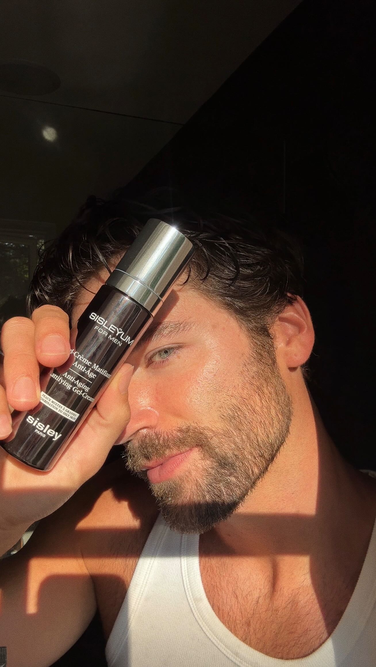 Instagram post by @taylorjphillips for Sisley Paris. Caption reads: Luxury skincare in three easy steps.....