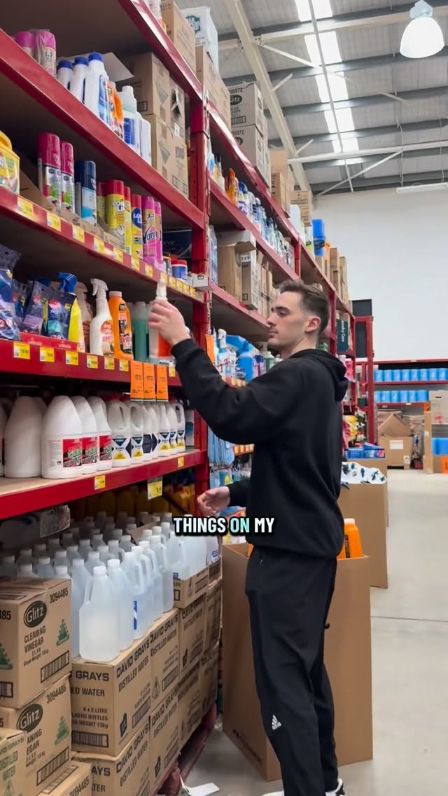 Instagram post by @jasoncleans for Rust-Oleum. Caption reads: If you have carpet, you NEED this cleaning product....