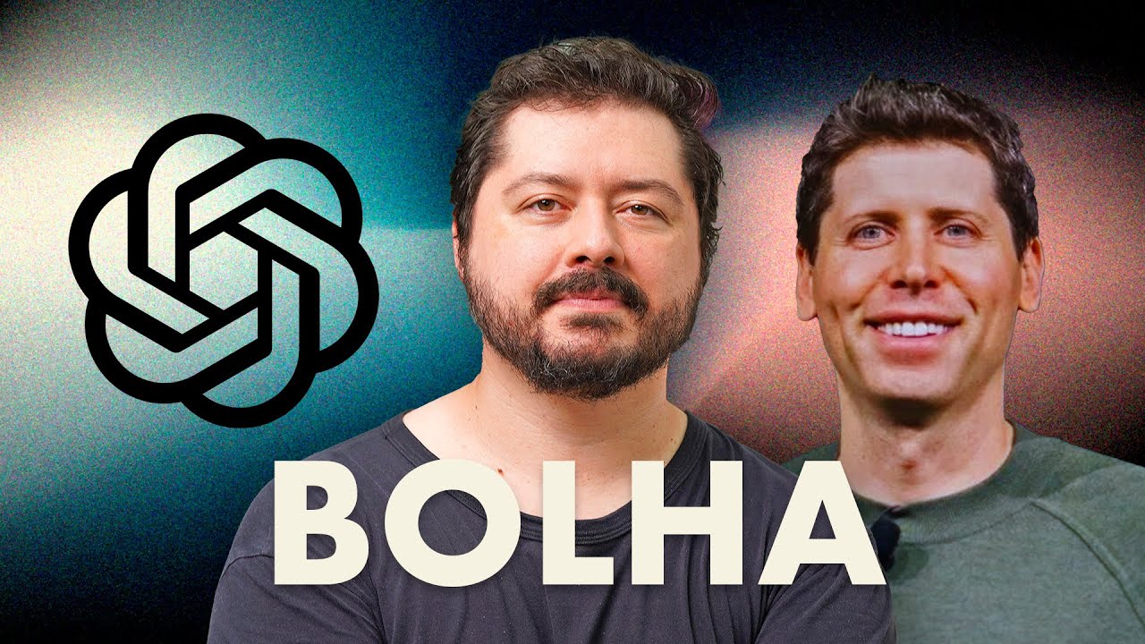 YouTube post by @AtilaIamarino for TechCrunch. Caption reads: Sam Altman and his apocalyptic marketing.