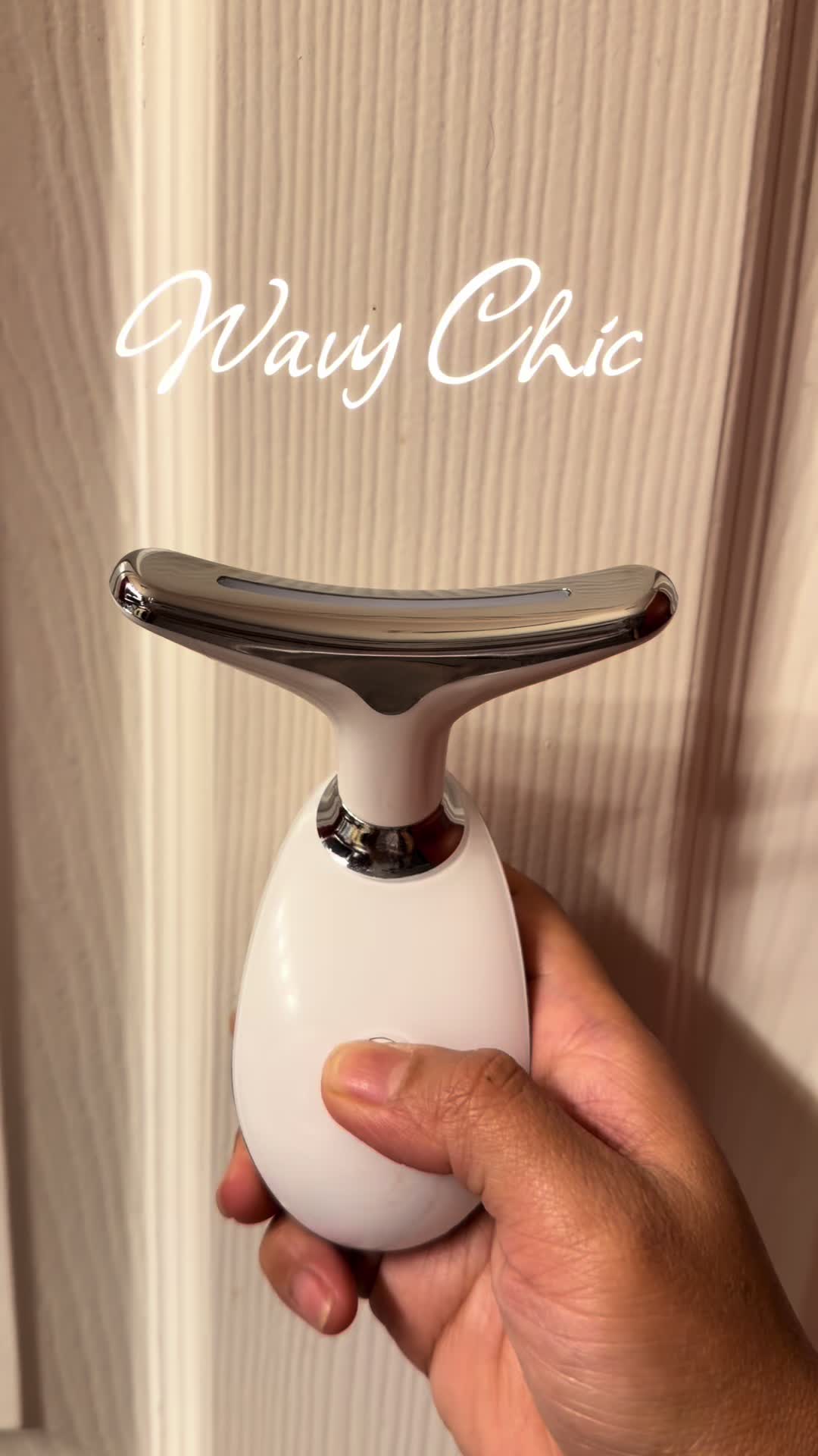 TikTok post by @itsmepaura for Wavy Chic. Caption reads: [...] roller comfortable skin care 🫠✨ @Wavy Chic....