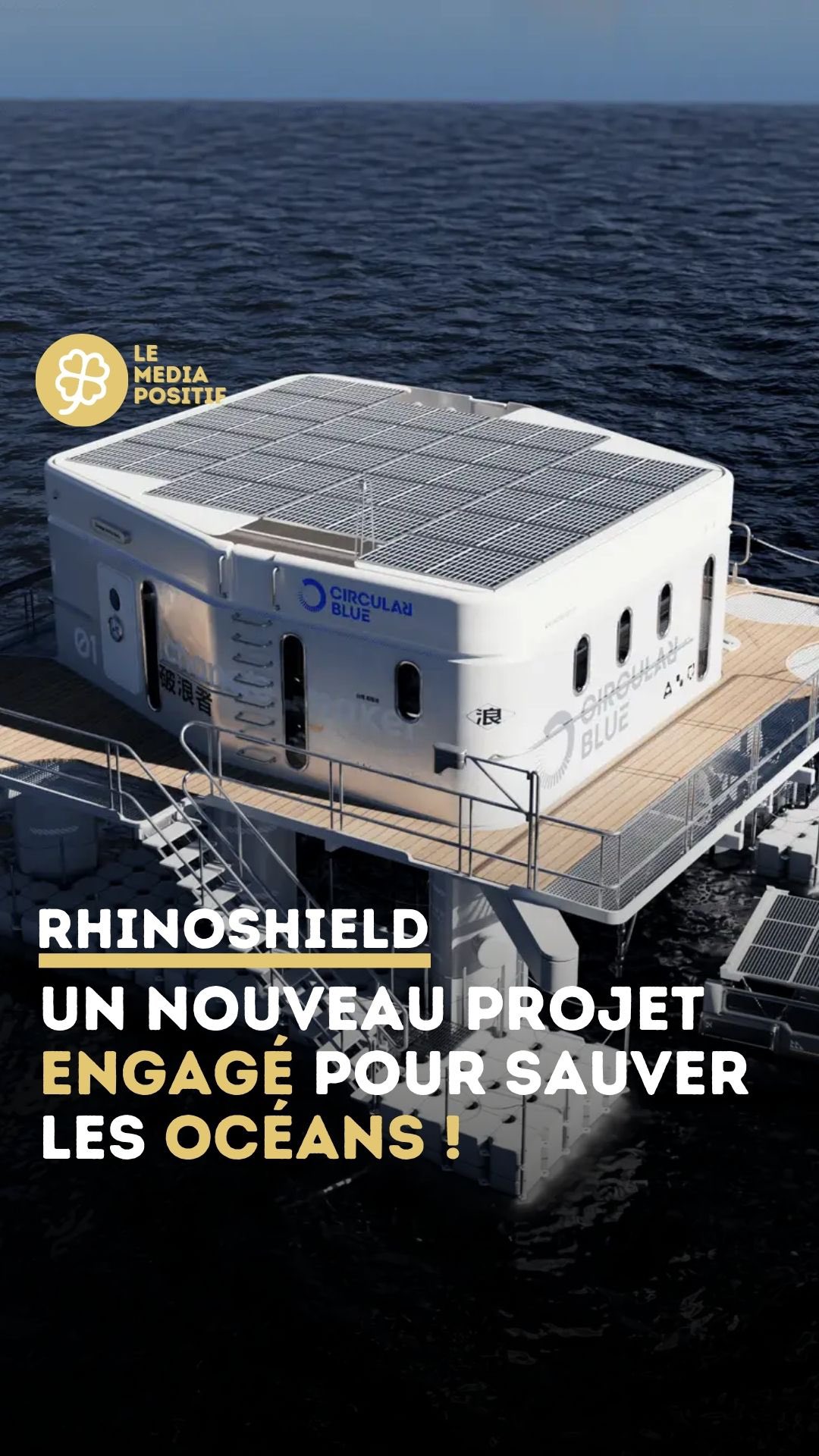 Instagram post by @le.media.positif for RhinoShield. Caption reads: À votre avis, que fait RhinoShield quand il ne....