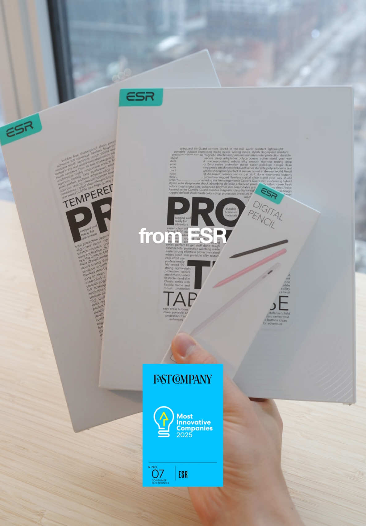 TikTok post by @aaronnkwok for ESR. Caption reads: Best affordable iPad A16 accessories from ESR in....