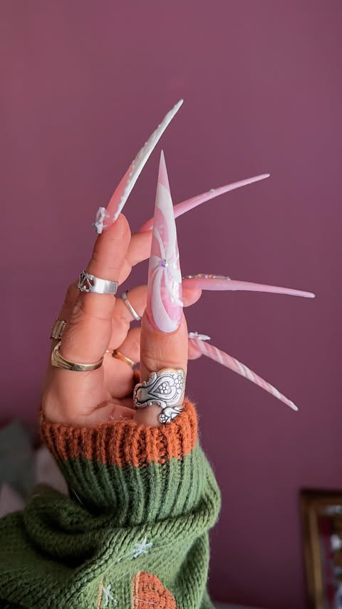 Instagram post by @nails_by_lindsay_ for Madam Glam. Caption reads: kinda wanna rewatch gossip girl....