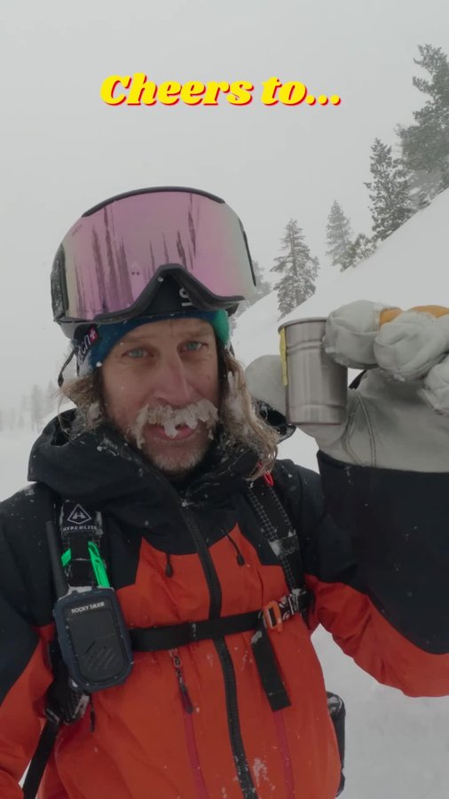 Instagram post by @codytownsend for TINCUP Whiskey. Caption reads: Cheers to deep pow and shallow needs, turns with....