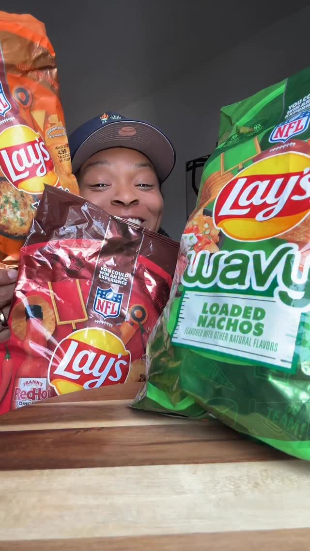 Instagram post by @munchwithdes for Lay's. Caption reads: Lays ‘ Back to Football ‘ Chip Bundle Review @lays....