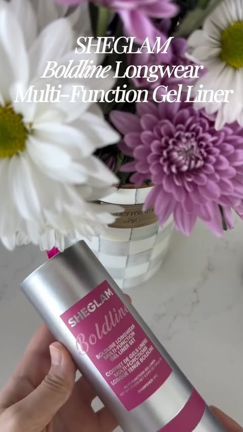 Instagram post by an influencer for SHEGLAM OFFICIAL. Caption reads: Your eyes but way more defined. ✨ I tried this gel....