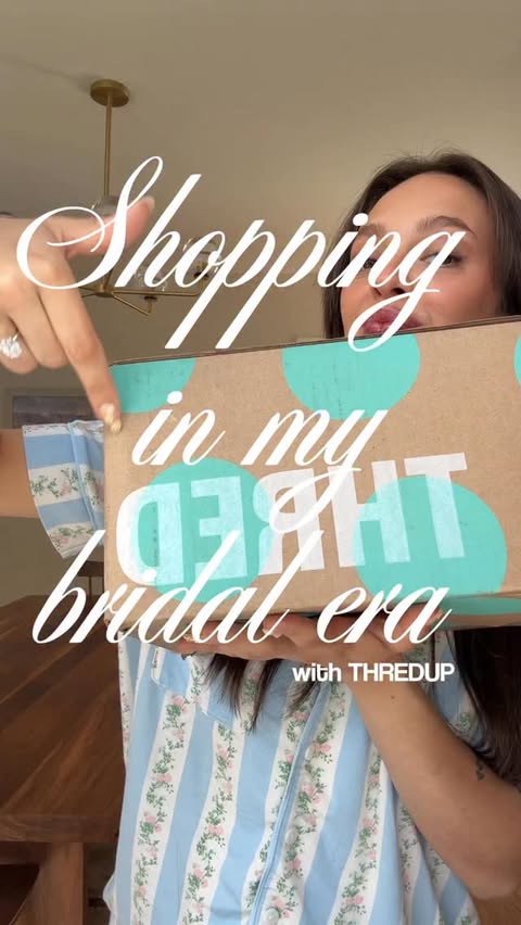 Instagram post by @ashleycorbo for ThredUp. Caption reads: [...] planning so much more fun 💍👰‍♀️ @thredup....