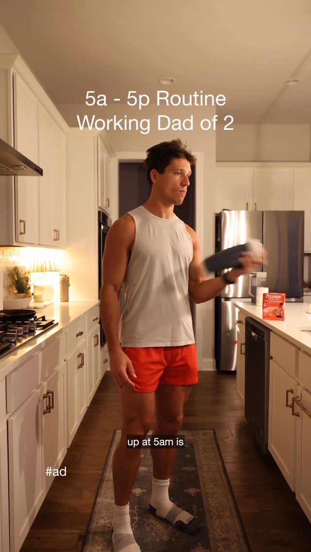 Instagram post by @zach_webber_ for TYLENOL. Caption reads: My weekday routine: 5 AM - 5 PM....