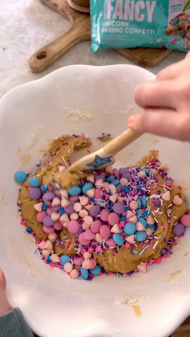 Instagram post by @organizewithrosie for Fancy Sprinkles. Caption reads: Making some cookie bars for Friendsgiving with my....
