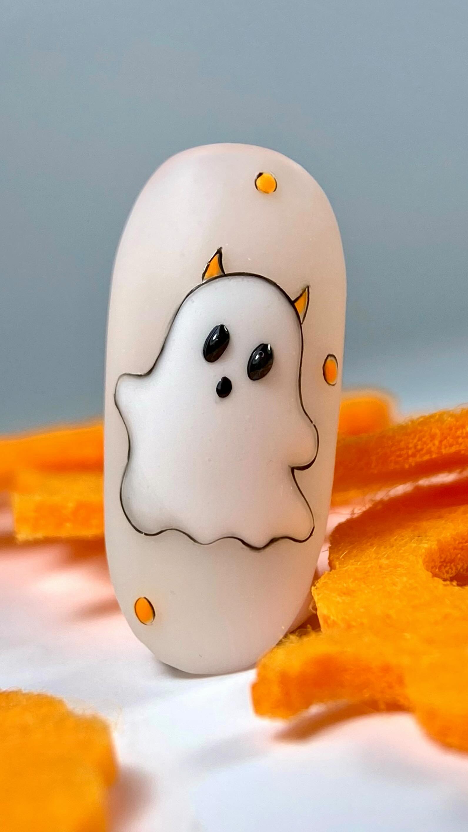 Instagram post by @catherina_kety for Madam Glam. Caption reads: Cute Ghost 👻🎃 @madam_glam 
Color
🍬 Thailand 
🍬....