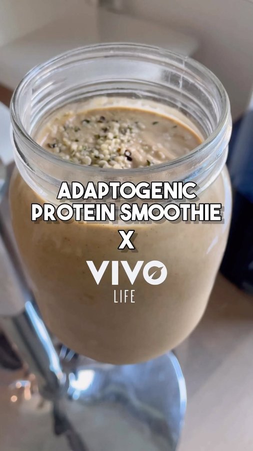 Instagram post by @jeffreyboadi for Vivo Life. Caption reads: ADAPTOGENIC PROTEIN SMOOTHIE 💪🏿🌱

ad | What’s....