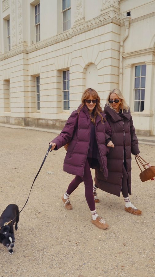 Instagram post by @belleandbunty for Sweaty Betty. Caption reads: ad✨ ☁️ Step 1: call your bestie Step 2: grab your....