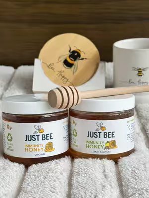 TikTok post by @glow_with_ania for Just Bee Honey. Caption reads: [...] brand I’m very happy to support 🍯 @Just Bee....