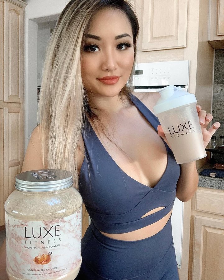 Instagram post by @angee.yc for LUXE Fitness. Caption reads: Having a bit of sweet tooth lately but....