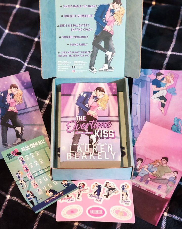 Instagram post by @booksloveandunderstanding for GoodGirlsPR. Caption reads: 📘💜🎧 New Release Review 🎧💜📘 The Overtime Kiss....