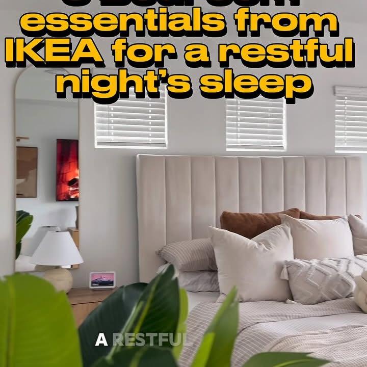 Instagram post by @everybodylovesdavid for IKEA USA. Caption reads: #AD | Your best sleep starts with a space that....