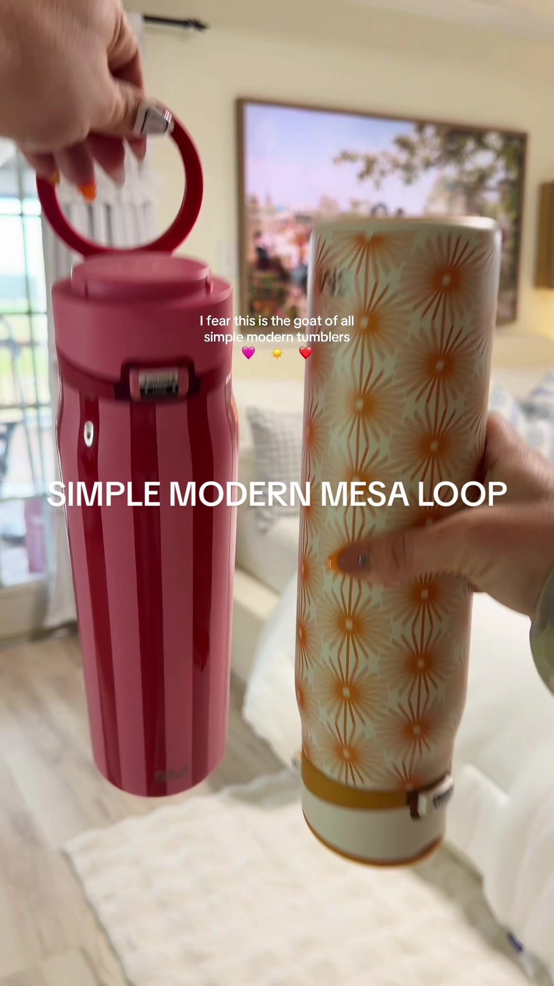 TikTok post by @chantlycaree for Simple Modern. Caption reads: [...] of every new drop, right?! @Simple Modern....