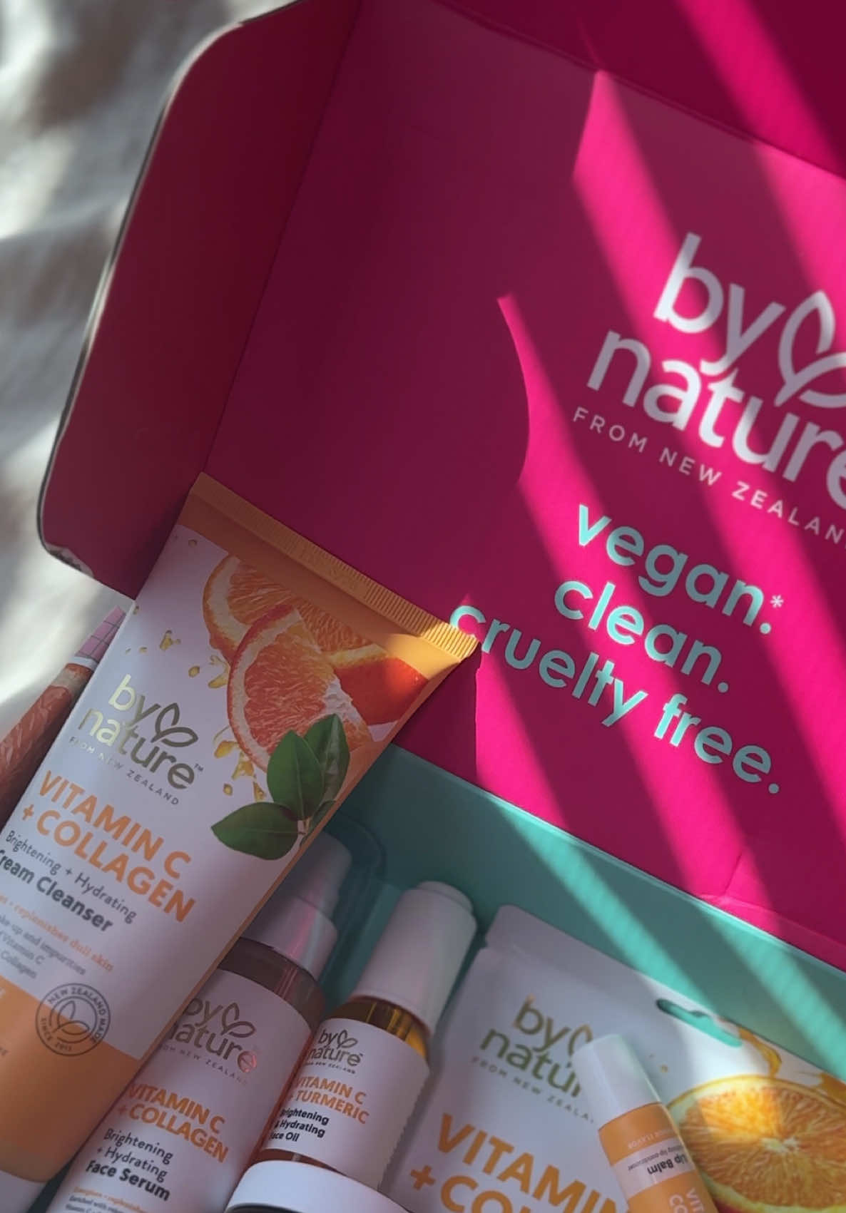 TikTok post by @rosemeaaag for bynatureskincare. Caption reads: [...] all of these products so far, by....