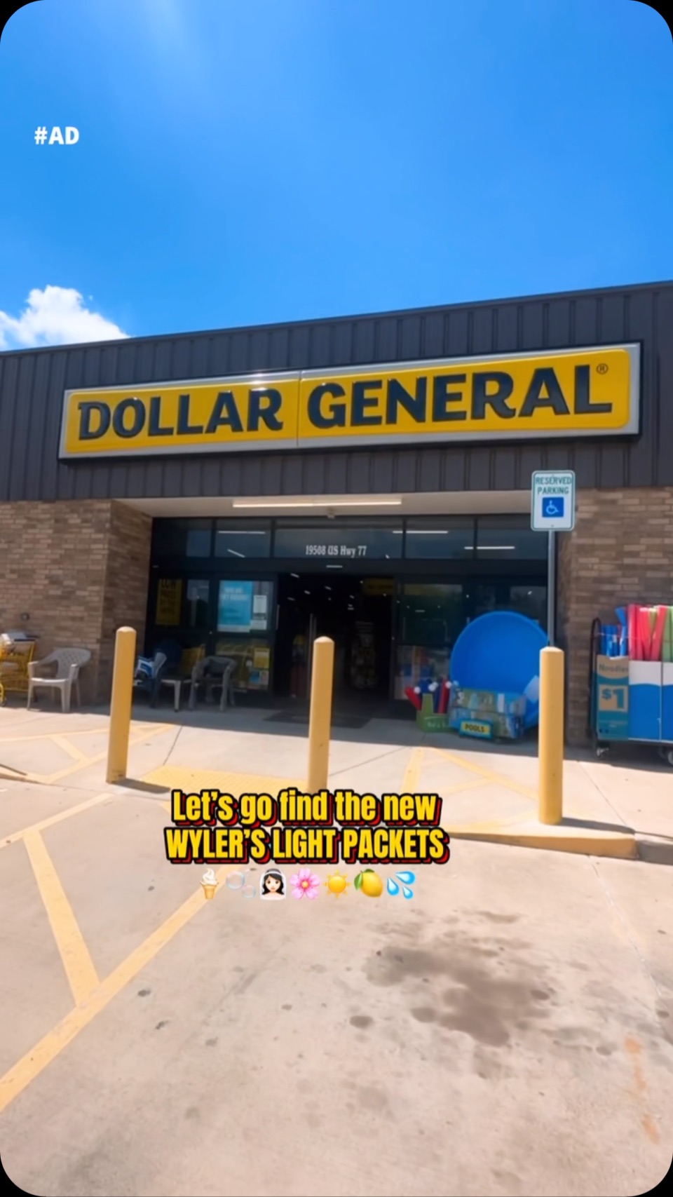 Instagram post by @takingmylifebackat42 for Dollar General. Caption reads: Catch the NEW Wyler’s Light packets on the....