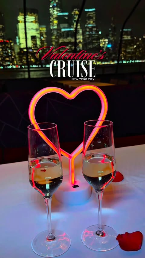 Instagram post by @marieaxellee for City Cruises. Caption reads: [...] Cruise for Valentine! 🌹🚢🍽️🌃 📍City....