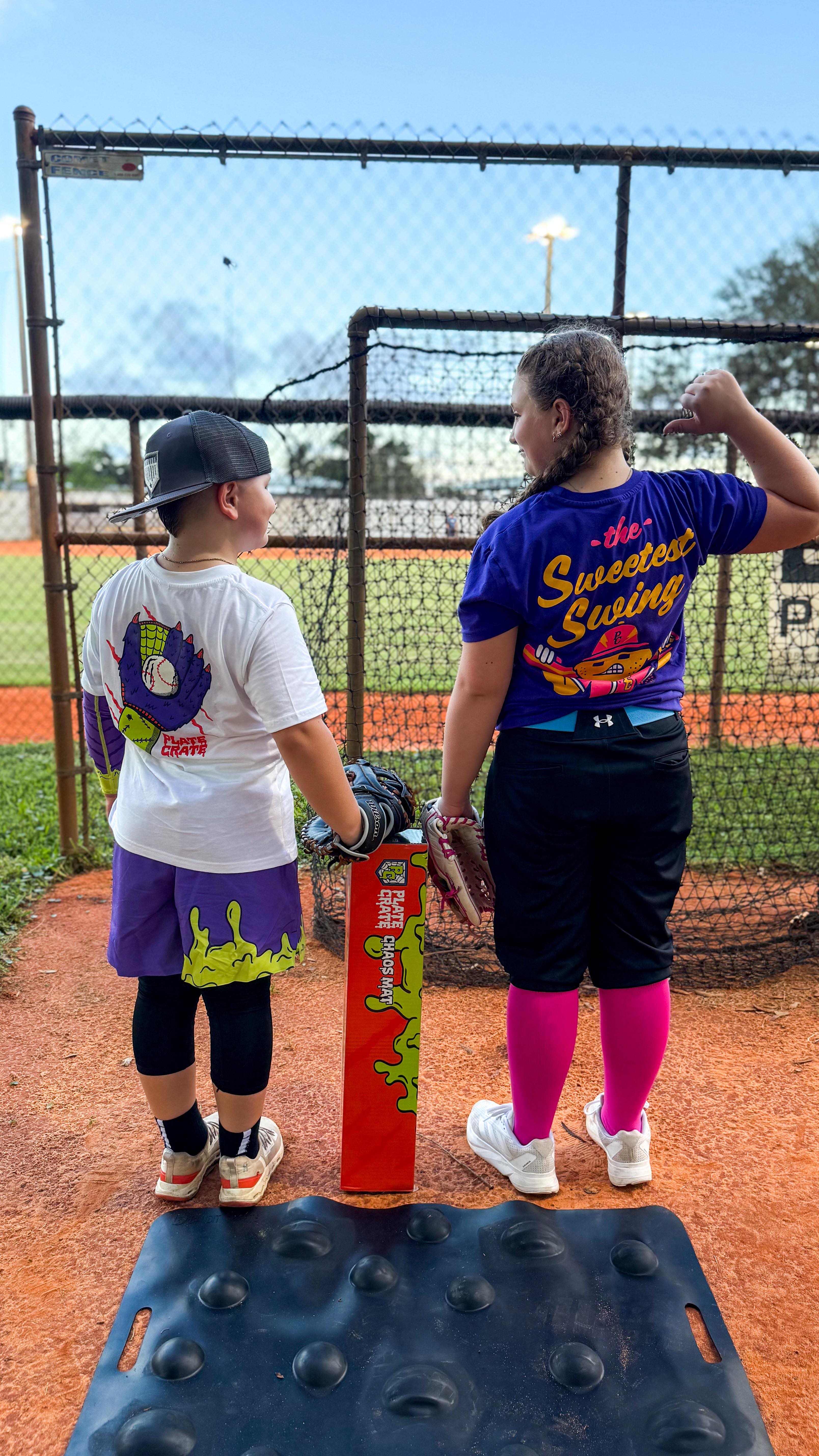 Instagram post by @gonzo_grown for Plate Crate. Caption reads: [...] got way more fun 😎⚾ The Chaos Mat by....