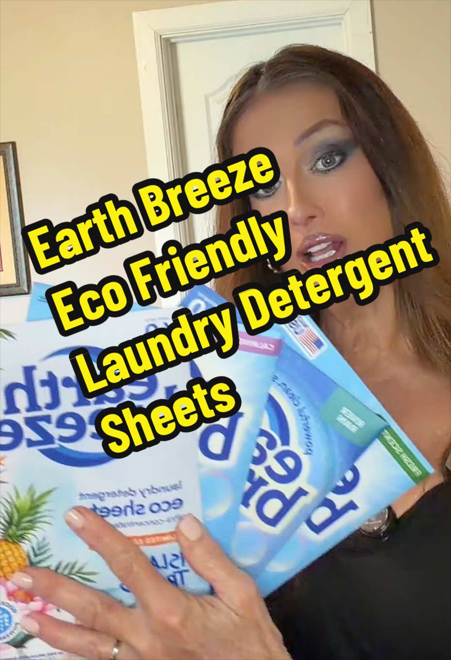 TikTok post by @nurseashleydaily for Earth Breeze. Caption reads: Earth Breeze Laundry Detergent Sheets. 60 Sheets....