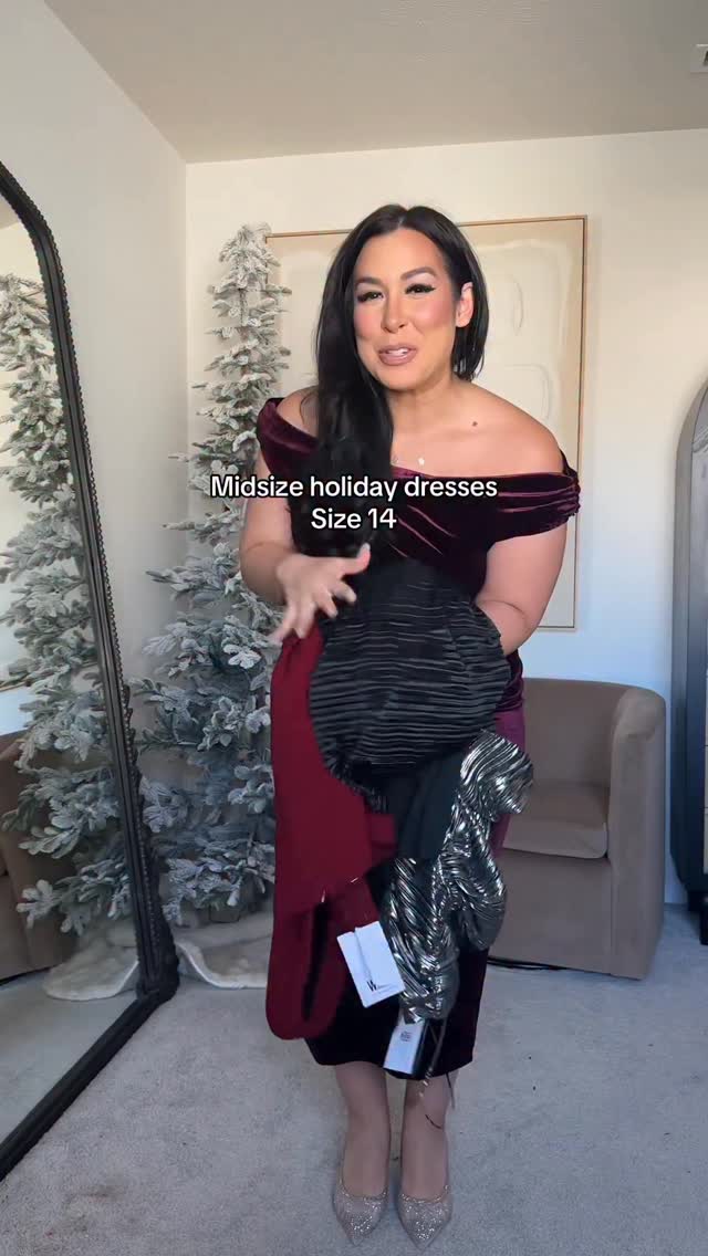 Instagram post by @bonniewyrick for Nordstrom. Caption reads: Resharing my favorite midsize holiday dresses as a....