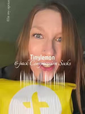 TikTok post by @tammyd013 for Tinylemon. Caption reads: @Tinylemon #tinylemon#compressionsocks#nurse#sport....
