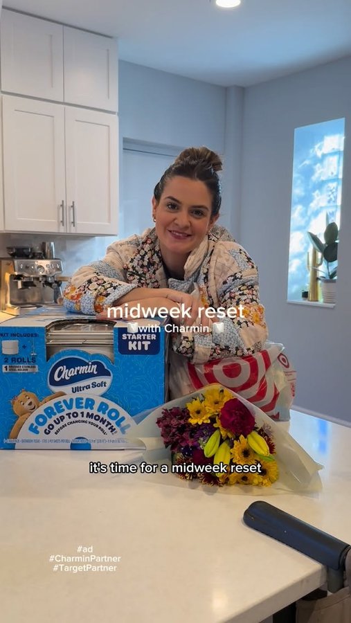 Instagram post by @alisonhavens_ for Charmin. Caption reads: #ad #TargetPartner #CharminPartner Midweek Reset....