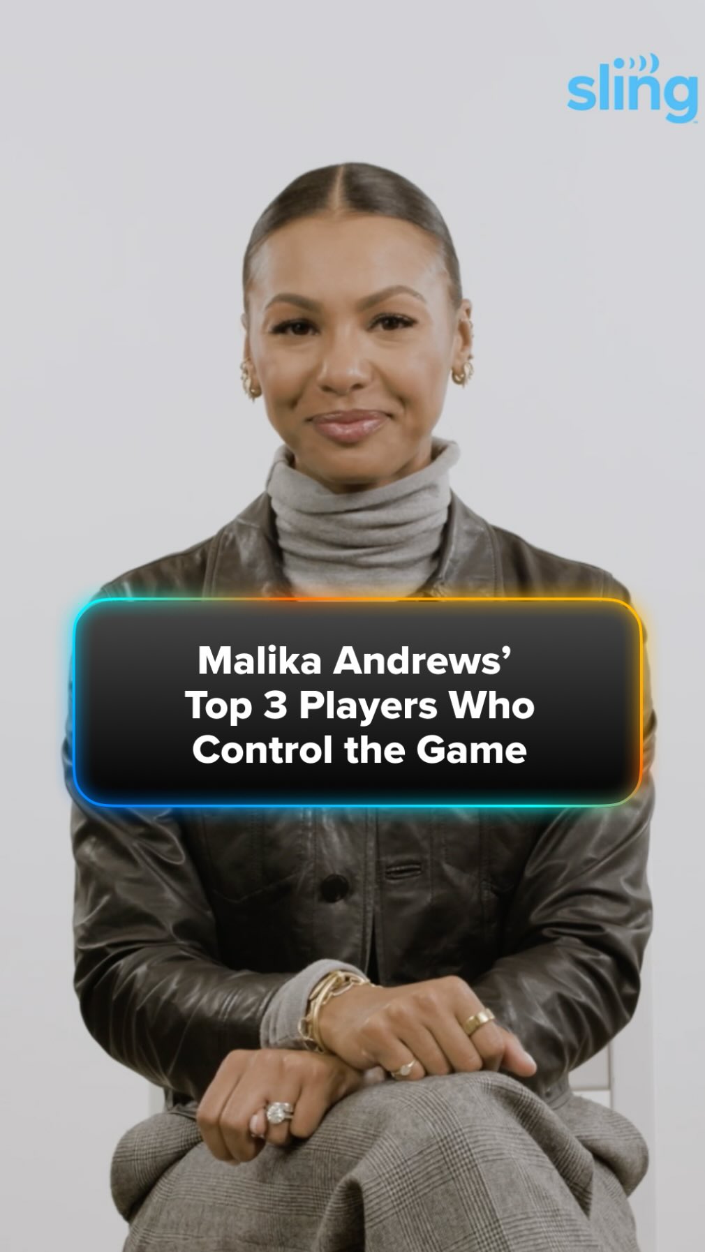 Instagram post by @malika_andrews for SLING TV. Caption reads: @malika_andrews ranks the top 3 players who....