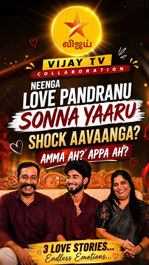 Instagram post by @altrin_ofcl for Vijay Television. Caption reads: [...] ❤️👇 #KadhalKadhalKadhal #VijayTV....