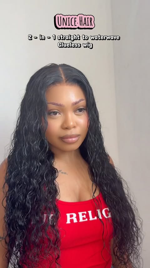 Instagram post by @the_chosen_twox for UNice Hair. Caption reads: Link in bio 🔗 @unicehair @unicehairwigs 2 -in -1....