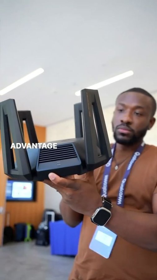 Instagram post by @uravgconsumer for Qualcomm. Caption reads: I got to hang out with @qualcomm for Wi-Fi 7 Day!....