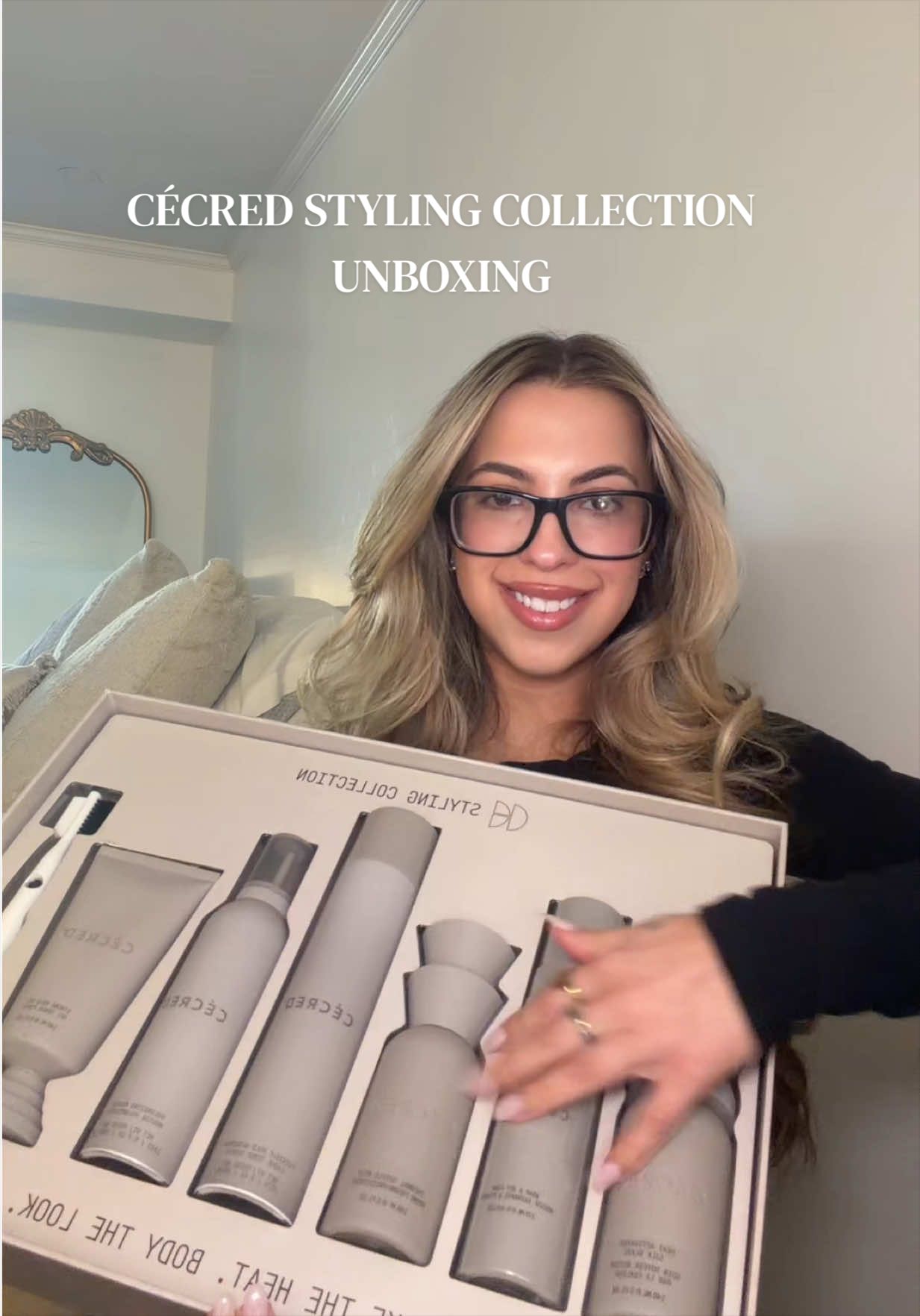 TikTok post by @leilaostria for Cécred. Caption reads: SHOP @CÉCRED STYLING COLLECTION STARTING [...].