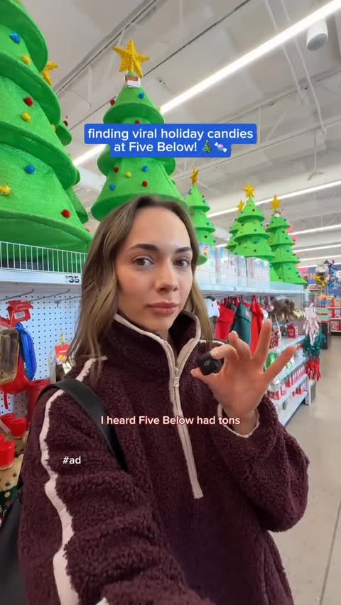 Instagram post by @laneygrn.eats for Five Below. Caption reads: come with me to check out all the cool candy sets....