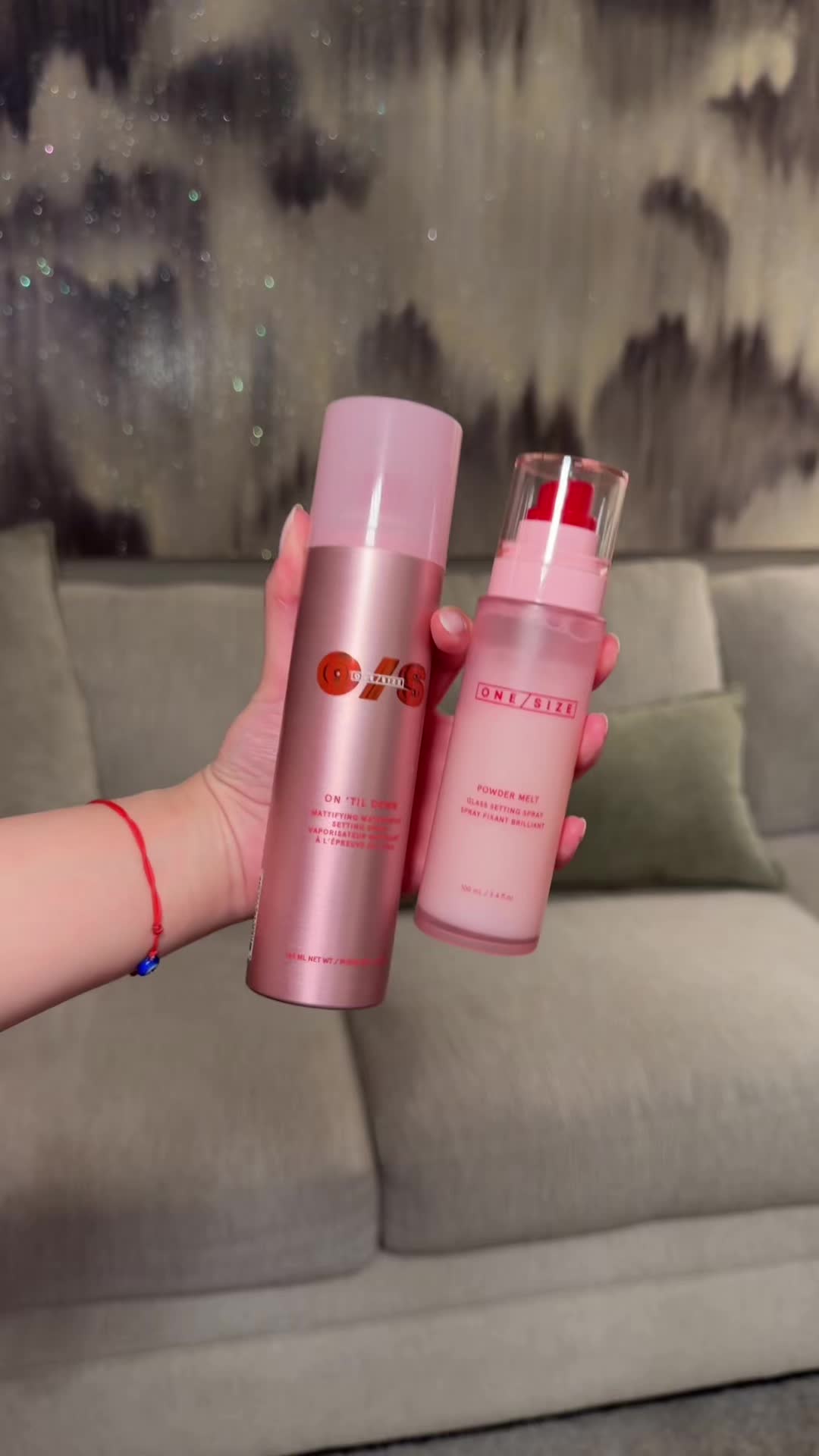 TikTok post by @psychictexas for ONE SIZE BEAUTY. Caption reads: [...] these setting sprays from @ONE SIZE BEAUTY....