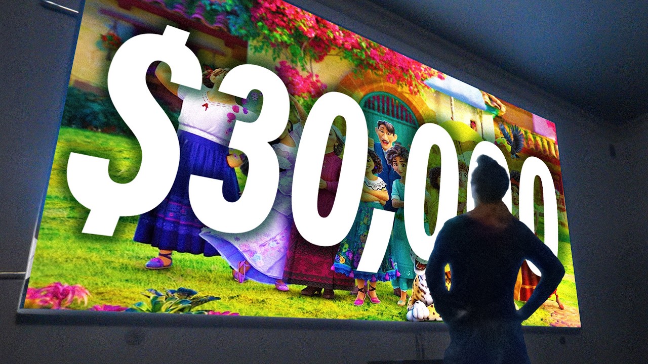 YouTube post by @LinusTechTips for Dbrand. Caption reads: $30 vs $30,000 TV.