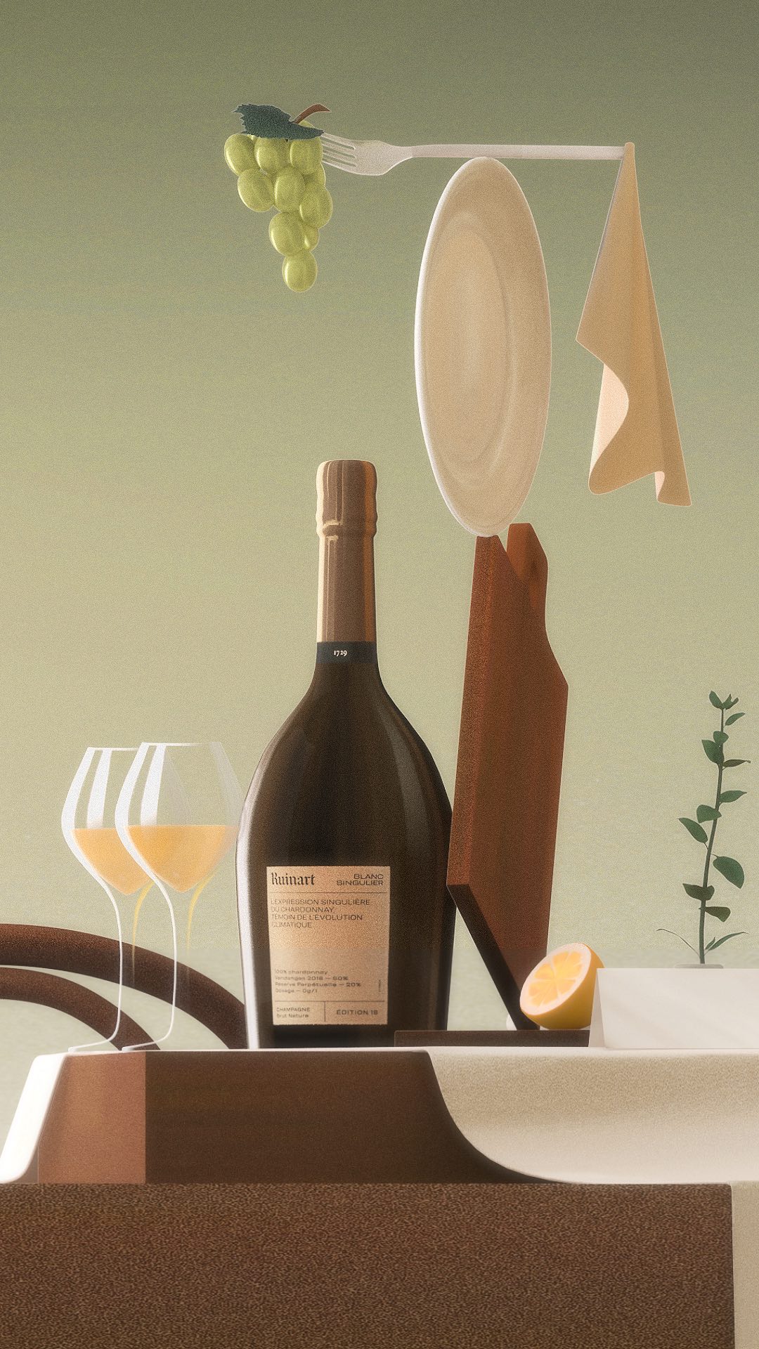 Instagram post by @parallel_studio_ for Champagne Ruinart. Caption reads: A tasting moment, suspended in time.
@ruinart —....