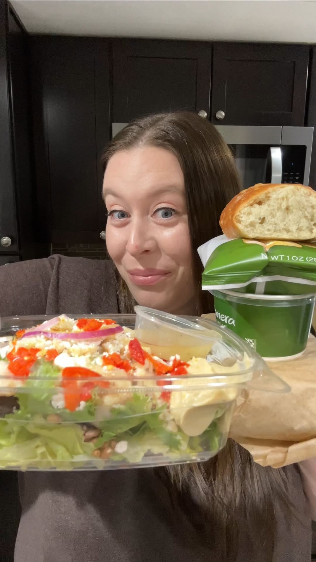 Instagram post by @leah_foodwanderer for Panera Bread. Caption reads: #panerapartner Free half sandwich or half salad at....