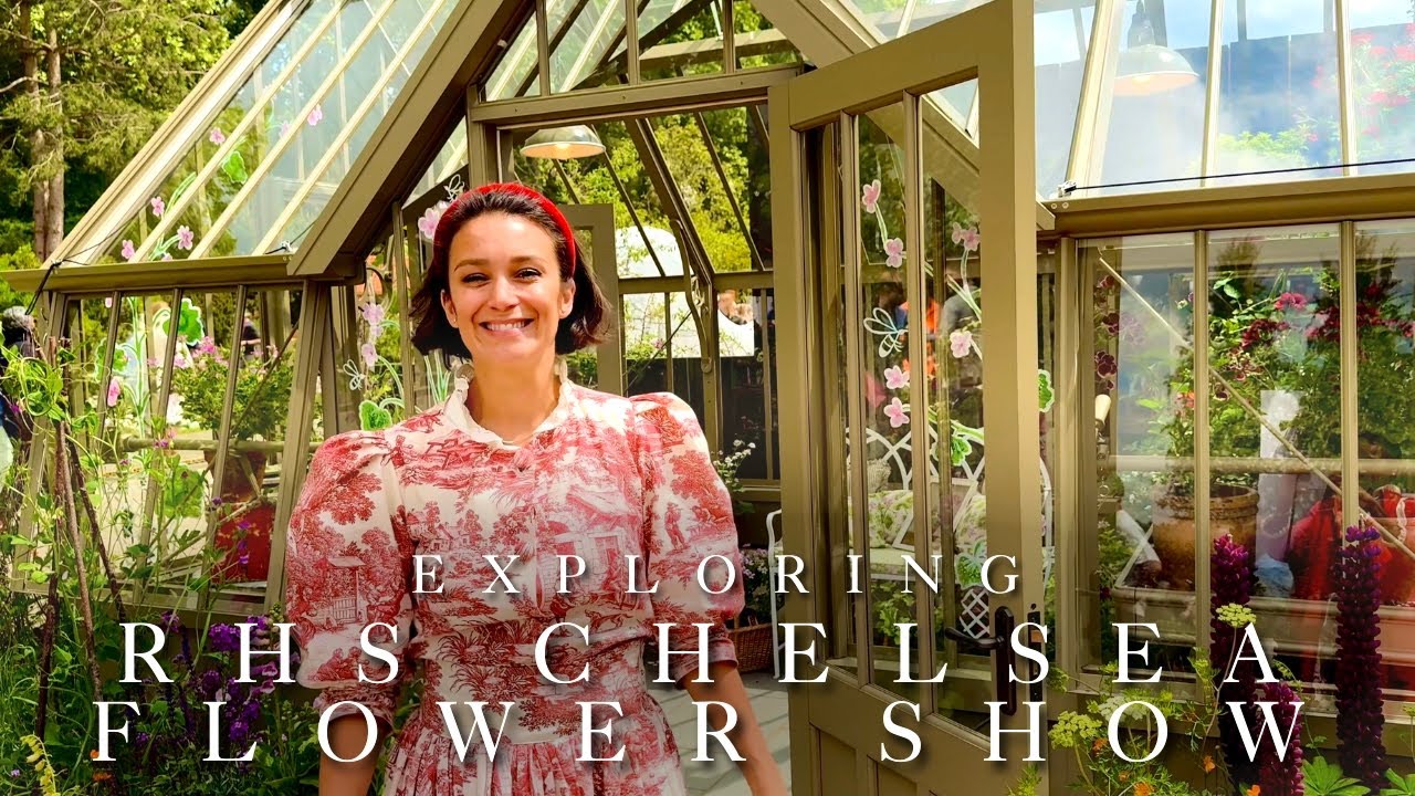 YouTube post by @MyMulberryHouse for Elizabeth Scarlett. Caption reads: EXPLORING RHS CHELSEA FLOWER SHOW | My Mulberry....