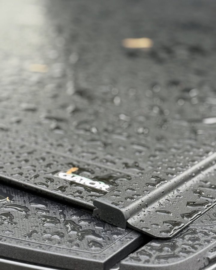 Instagram post by @gingerwoodworks for RealTruck. Caption reads: [...] Trax retractable Tonneau found on the....