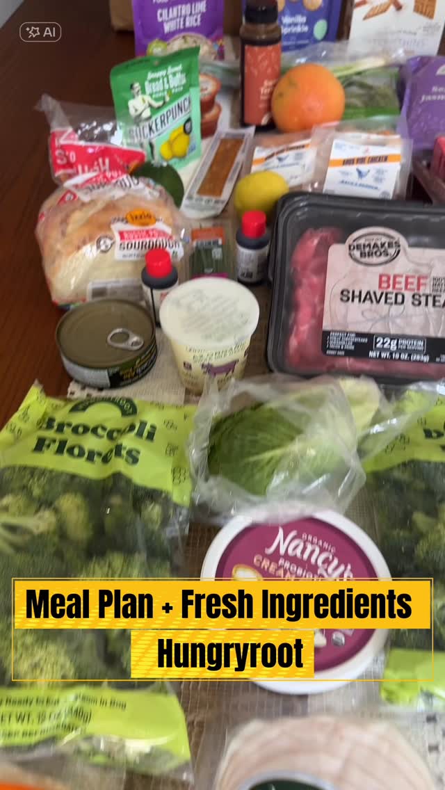 Instagram post by @azrandmom for Hungryroot. Caption reads: Deciding what to cook every night used to take so....