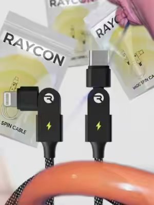 TikTok post by @jesus_is_my_life96 for Raycon. Caption reads: Raycon Global Inc. Magic Spin Type C Charger [...].