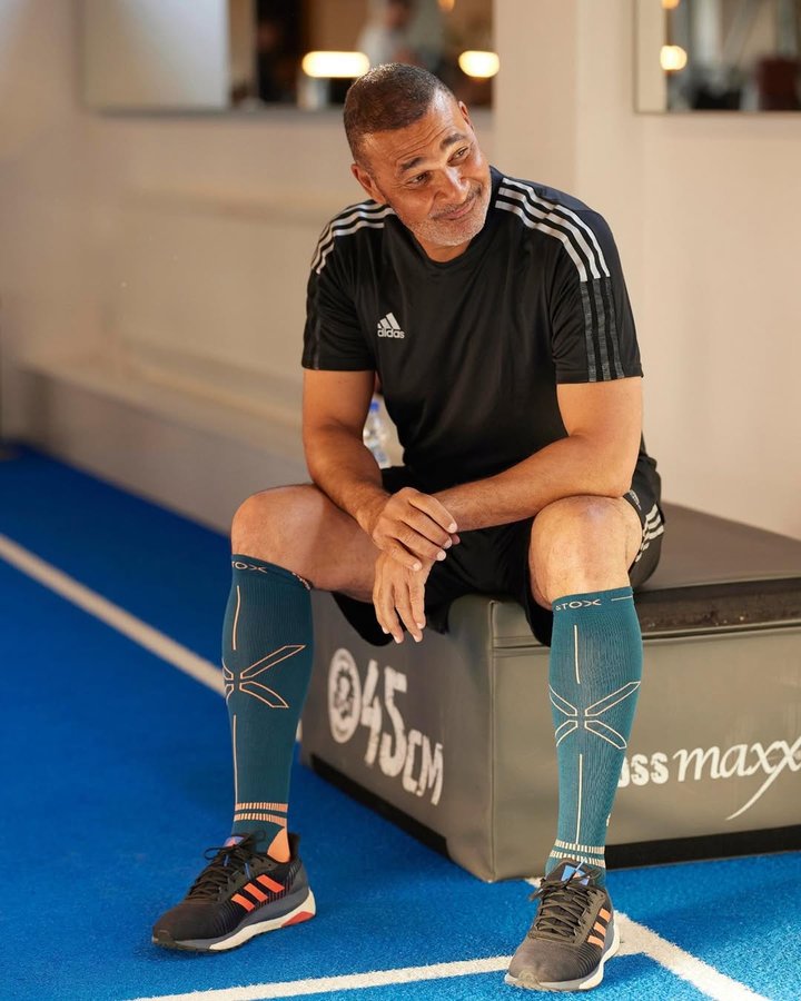 Instagram post by @ruudgullit for Stox Energy. Caption reads: WIN! 🎉 Getting back in shape after the summer.....