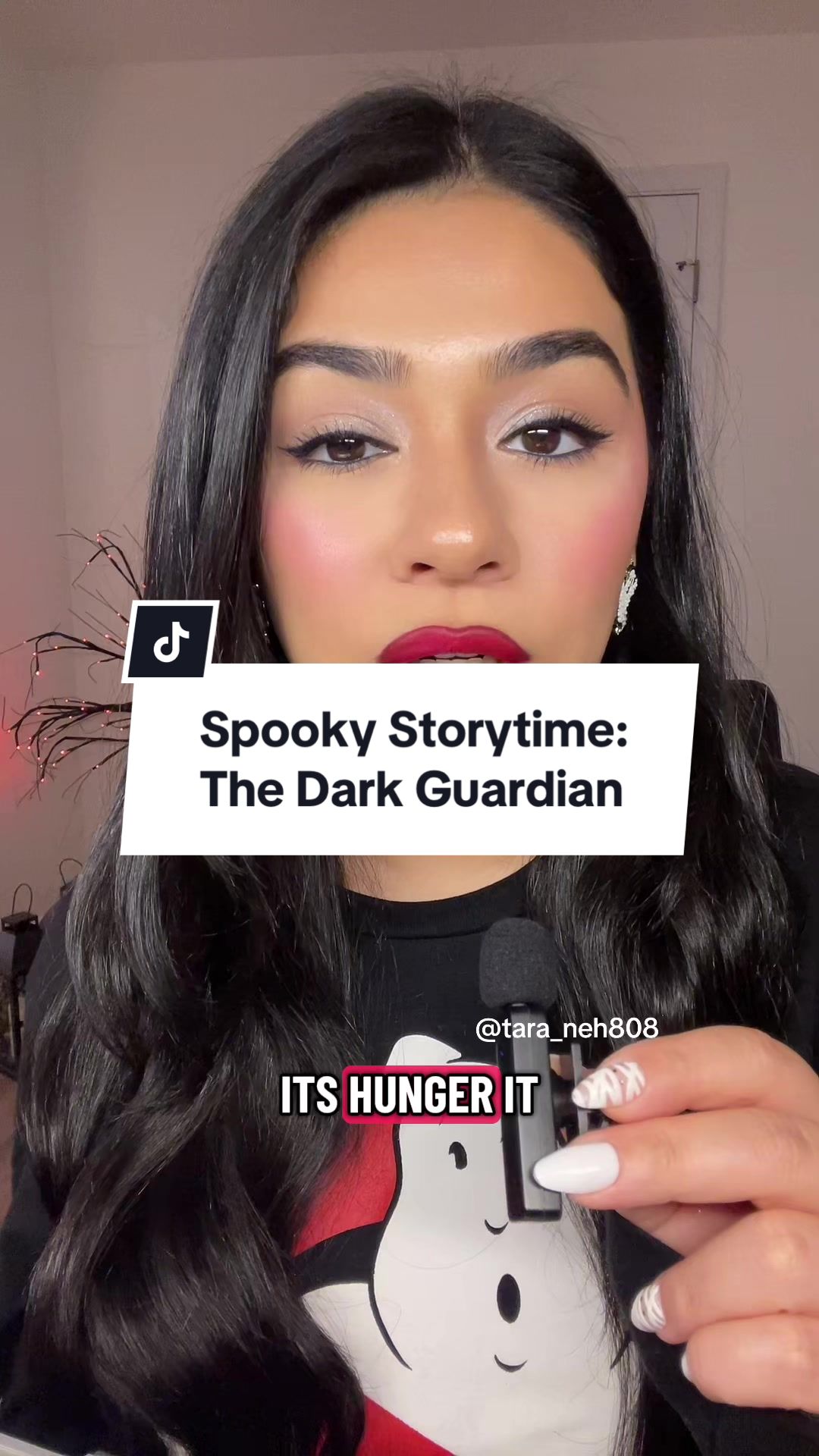 TikTok post by @tara_neh808 for OFRA Cosmetics. Caption reads: Sharing your chilling paranormal stories 👻 What....