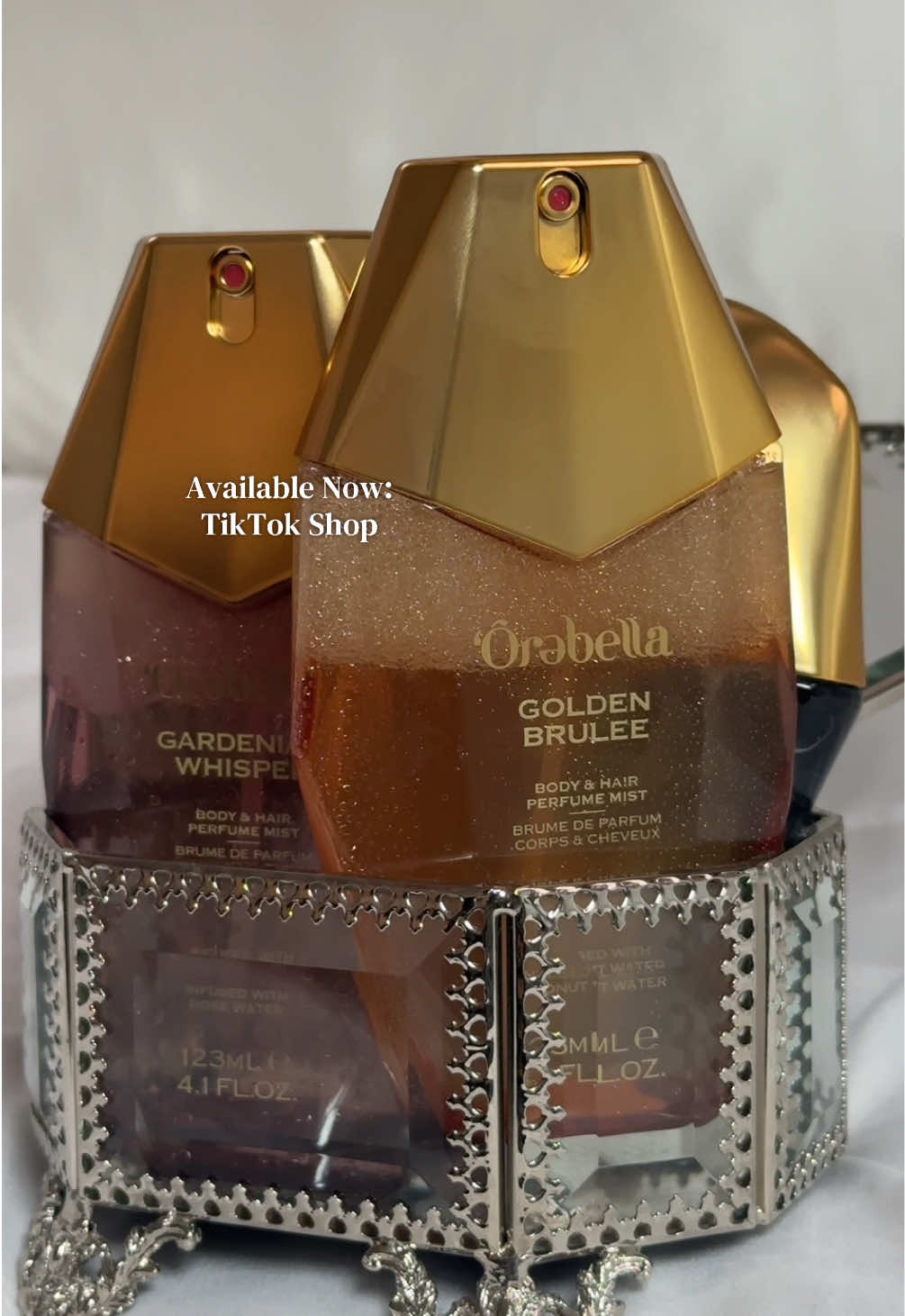 TikTok post by @bri_sea for Orebella. Caption reads: NEW Body and Hair Mists by Orebella made in three....